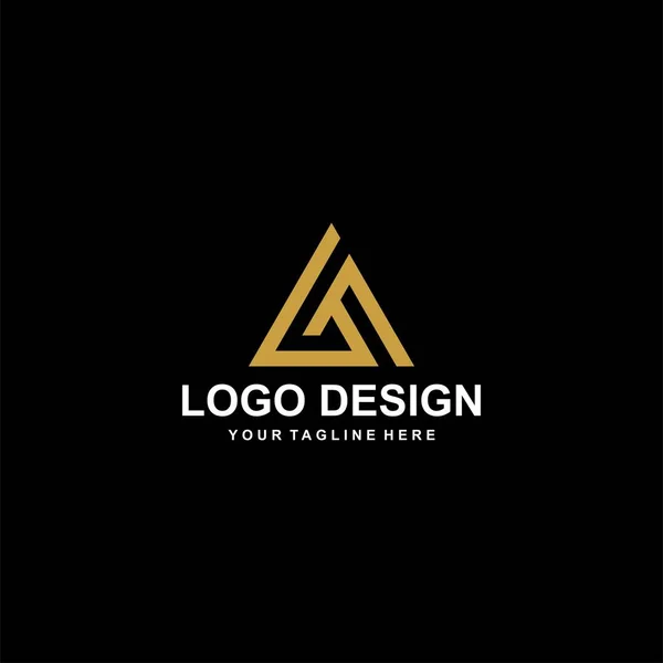 Berg Abstraktes Logo Design Vektor Dreieck Abstrakte Symbolillustration Buchstabe Logo — Stockvektor