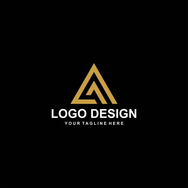 Hegyi Absztrakt Logó Design Vektor Háromszög Elvont Ikon Illusztráció Levél — Stock Vector