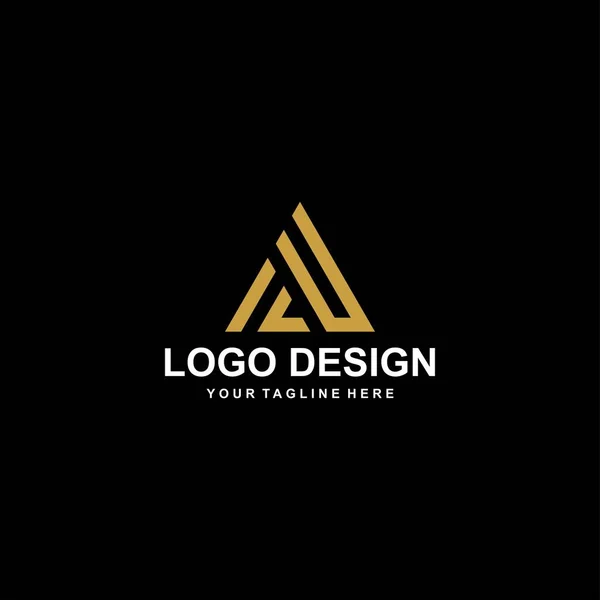 Montanha Vetor Design Logotipo Abstrato Ilustração Abstrata Ícone Triângulo Carta — Vetor de Stock