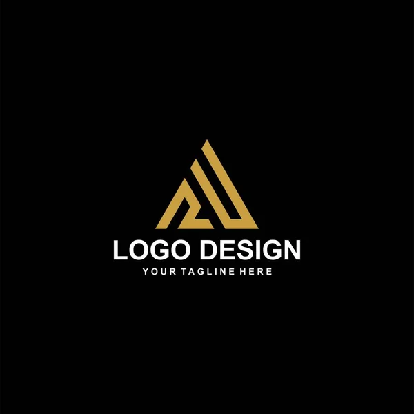 Montanha Vetor Design Logotipo Abstrato Ilustração Abstrata Ícone Triângulo Carta — Vetor de Stock