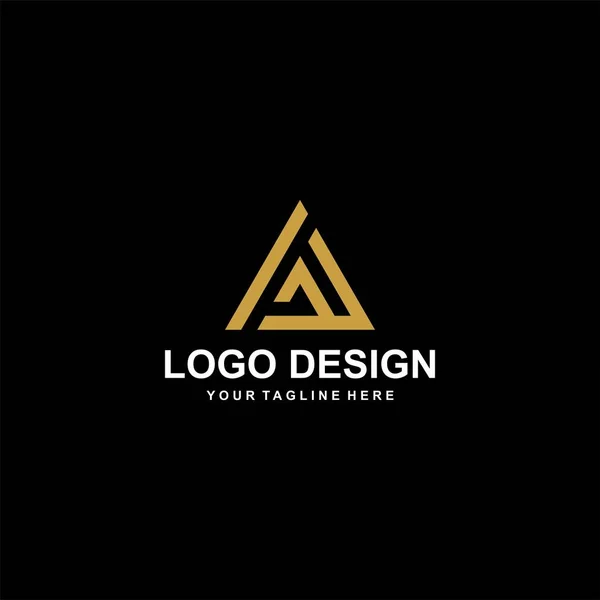 Montanha Vetor Design Logotipo Abstrato Ilustração Abstrata Ícone Triângulo Carta — Vetor de Stock