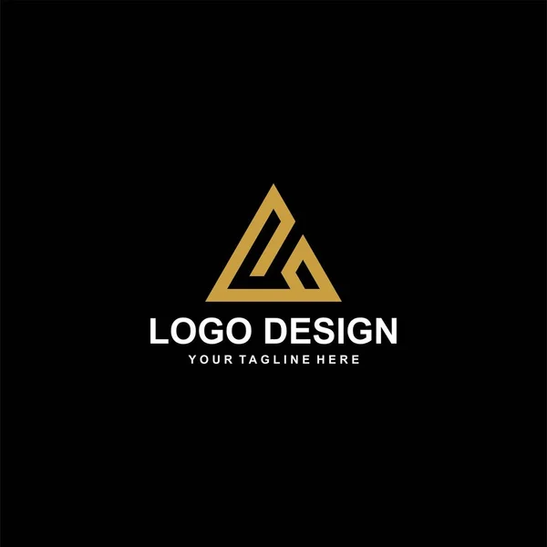 Montanha Vetor Design Logotipo Abstrato Ilustração Abstrata Ícone Triângulo Carta — Vetor de Stock