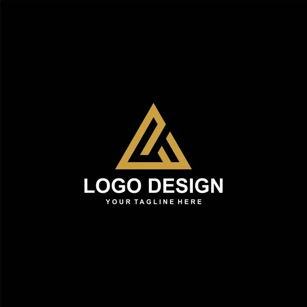 Berg Abstraktes Logo Design Vektor Dreieck Abstrakte Symbolillustration Buchstabe Logo — Stockvektor