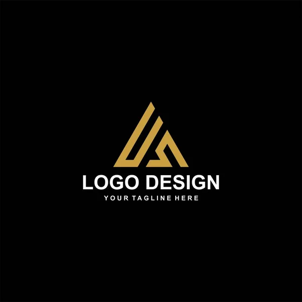 Montanha Vetor Design Logotipo Abstrato Ilustração Abstrata Ícone Triângulo Carta —  Vetores de Stock