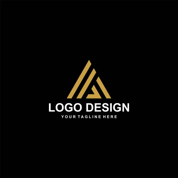 Montanha Vetor Design Logotipo Abstrato Ilustração Abstrata Ícone Triângulo Carta — Vetor de Stock