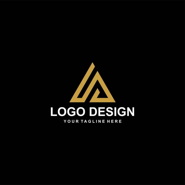 Montanha Vetor Design Logotipo Abstrato Ilustração Abstrata Ícone Triângulo Carta —  Vetores de Stock