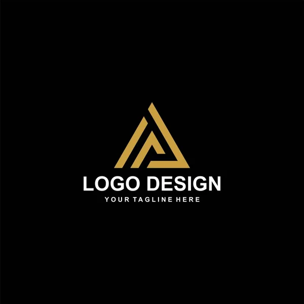 Dağ Soyut Logo Tasarım Vektörü Üçgen Soyut Simge Çizimi Harfi — Stok Vektör