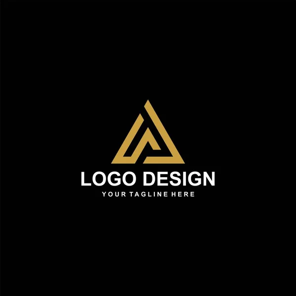 Montanha Vetor Design Logotipo Abstrato Ilustração Abstrata Ícone Triângulo Carta — Vetor de Stock