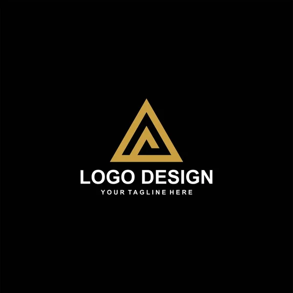 Hegyi Absztrakt Logó Design Vektor Háromszög Elvont Ikon Illusztráció Levél — Stock Vector