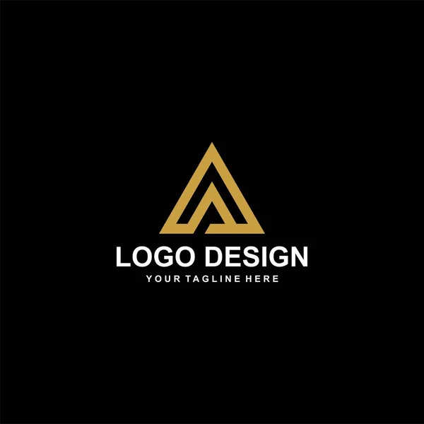 マウンテン抽象ロゴデザインベクトル 三角形の抽象アイコンイラスト Amロゴデザイン — ストックベクタ