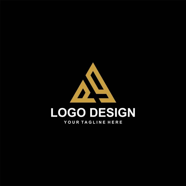 Hegyi Absztrakt Logó Design Vektor Háromszög Elvont Ikon Illusztráció Levél — Stock Vector