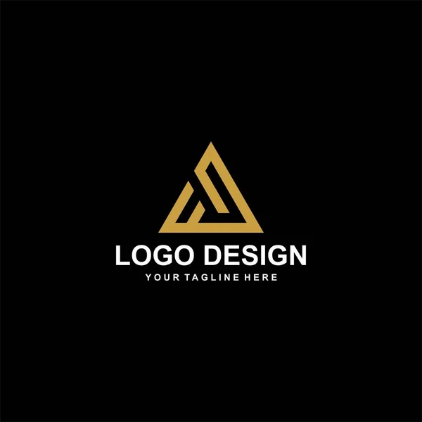 Montanha Vetor Design Logotipo Abstrato Ilustração Abstrata Ícone Triângulo Carta —  Vetores de Stock