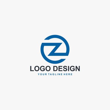 OZ harfi logo tasarım vektörü, tip O ve Z monogram logo çizimi.