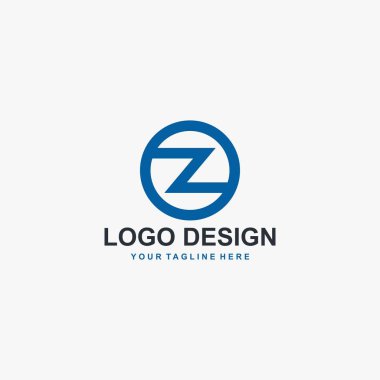 OZ harfi logo tasarım vektörü, tip O ve Z monogram logo çizimi.