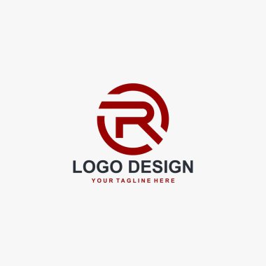 R harfi logo tasarım vektörü, R tipi çember tasarım illüstrasyonu.