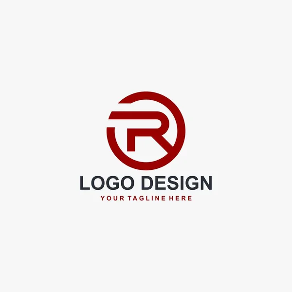R harfi logo tasarım vektörü, R tipi çember tasarım illüstrasyonu.