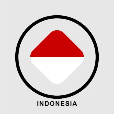 Endonezya bayrağı düz tasarım vektörü, kırmızı ve beyaz bayrak çizimi, Güneydoğu Asya bayrağı tasarımı.