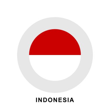 Endonezya bayrağı düz tasarım vektörü, kırmızı ve beyaz bayrak çizimi, Güneydoğu Asya bayrağı tasarımı.
