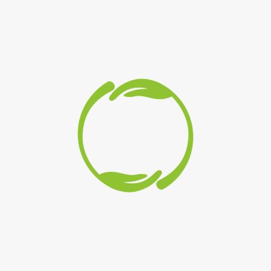 Yeşil yaprak daire logo tasarım vektörü. Biyo doğal yaprak simgesi tasarımı.