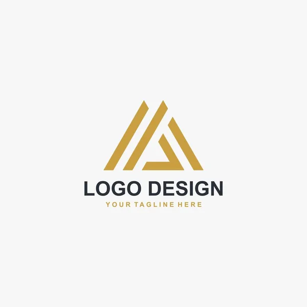 Berg Abstracte Logo Ontwerp Vector Driehoek Abstracte Pictogram Illustratie Brief — Stockvector