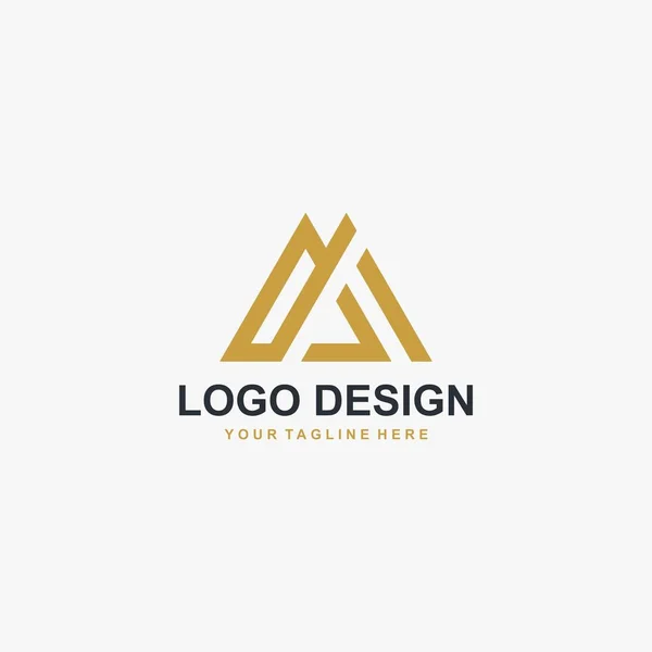 Dağ Soyut Logo Tasarım Vektörü Üçgen Soyut Simge Çizimi Harfi — Stok Vektör