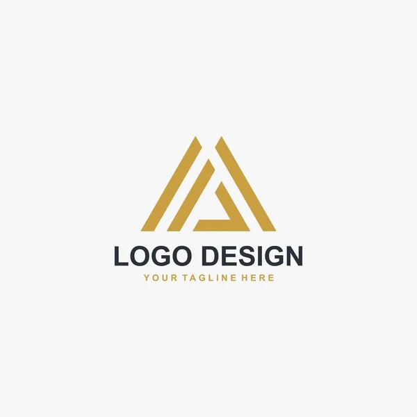 Mountain Abstrakt Logotyp Design Vektor Triangel Abstrakt Ikon Illustration Utformning — Stock vektor