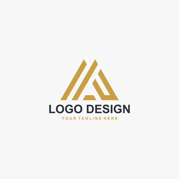 Montanha Vetor Design Logotipo Abstrato Ilustração Abstrata Ícone Triângulo Carta — Vetor de Stock