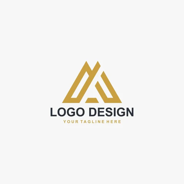 Montanha Vetor Design Logotipo Abstrato Ilustração Abstrata Ícone Triângulo Carta — Vetor de Stock
