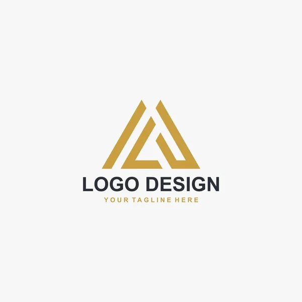 Montanha Vetor Design Logotipo Abstrato Ilustração Abstrata Ícone Triângulo Carta — Vetor de Stock