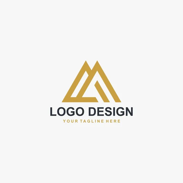 Горный Абстрактный Вектор Дизайна Логотипа Треугольная Абстрактная Иконка Логотип Буквы — стоковый вектор