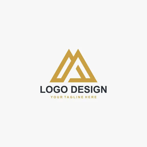 Montanha Vetor Design Logotipo Abstrato Ilustração Abstrata Ícone Triângulo Carta — Vetor de Stock