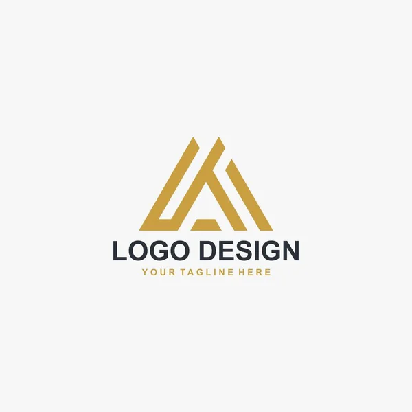 Montaña Vector Diseño Logotipo Abstracto Ilustración Icono Abstracto Triangular Letra — Archivo Imágenes Vectoriales