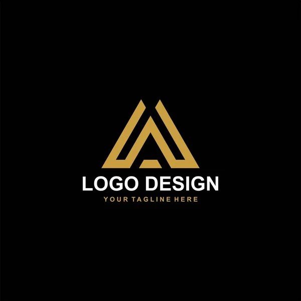 マウンテン抽象ロゴデザインベクトル 三角形の抽象アイコンイラスト Amロゴデザイン — ストックベクタ