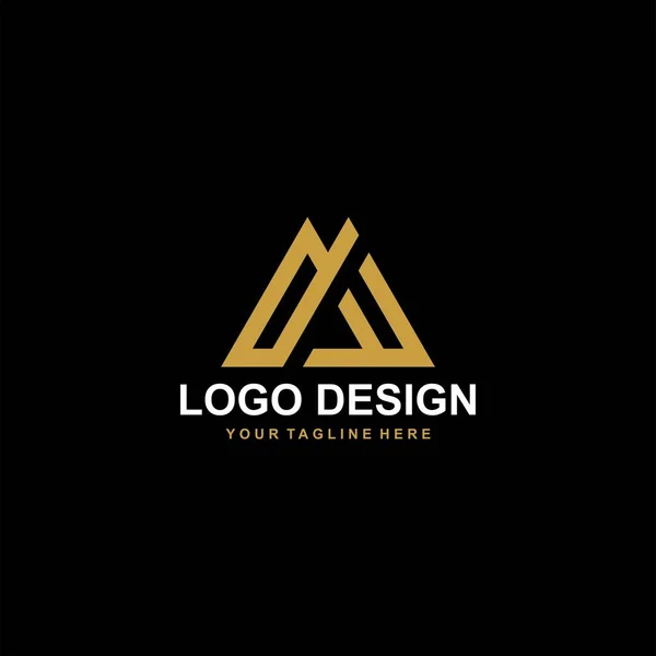 Montanha Vetor Design Logotipo Abstrato Ilustração Abstrata Ícone Triângulo Carta — Vetor de Stock