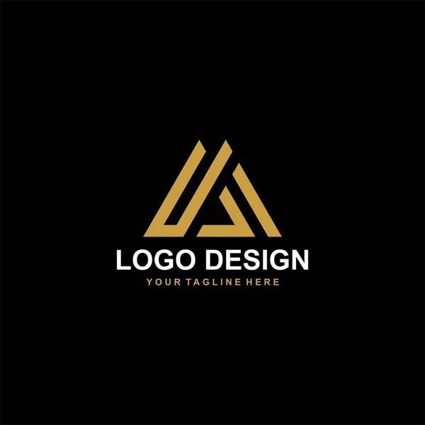 Mountain Abstract Logo Design Vector Triangle Abstract Icon Illustration Letter — Stock Vector