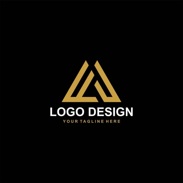 Montanha Vetor Design Logotipo Abstrato Ilustração Abstrata Ícone Triângulo Carta — Vetor de Stock