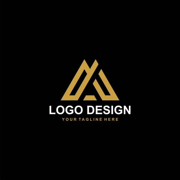 Montaña Vector Diseño Logotipo Abstracto Ilustración Icono Abstracto Triangular Letra — Archivo Imágenes Vectoriales