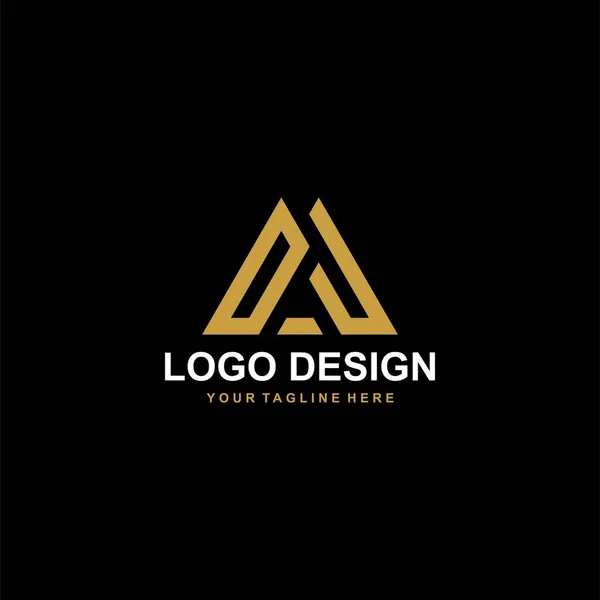 Berg Abstraktes Logo Design Vektor Dreieck Abstrakte Symbolillustration Buchstabe Logo — Stockvektor