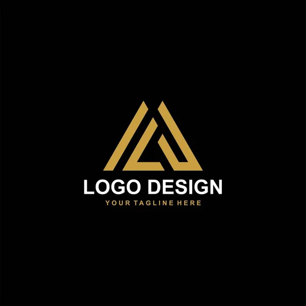 Montagne Abstraite Logo Design Vecteur Illustration Icône Abstraite Triangle Lettre — Image vectorielle