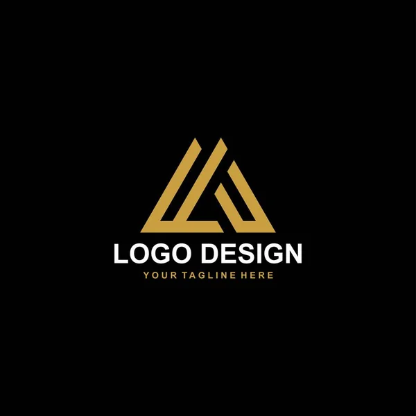 Mountain Abstract Logo Design Vector Triangle Abstract Icon Illustration Letter — Stock Vector