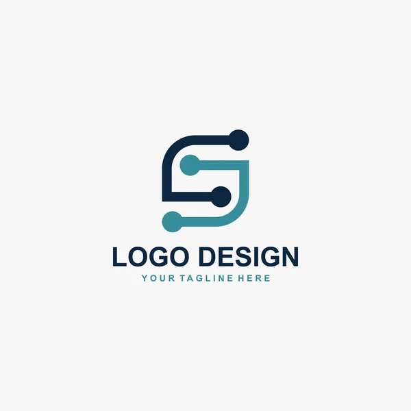 Carta Vetor Design Logotipo Ilustração Ícone Tecnologia —  Vetores de Stock