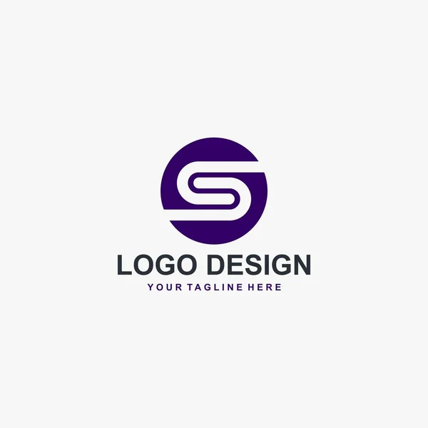 Lettre Cercle Logo Design Vecteur Abstrait Type Illustration — Image vectorielle