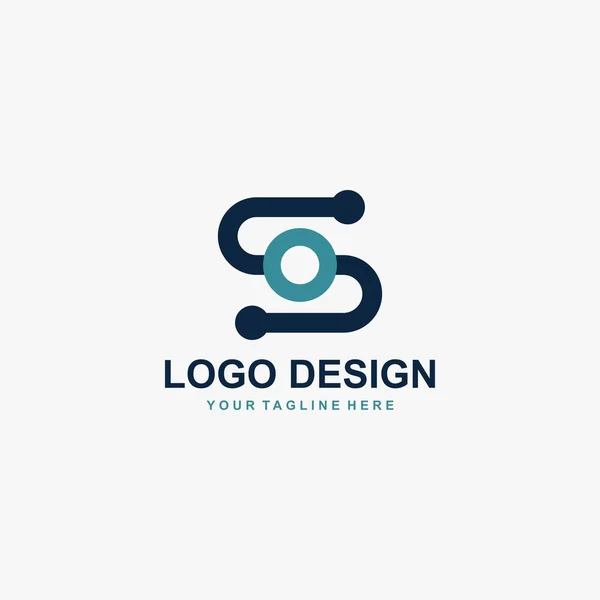 Brev Logo Design Vektor Teknik Ikon Illustration — Stock vektor