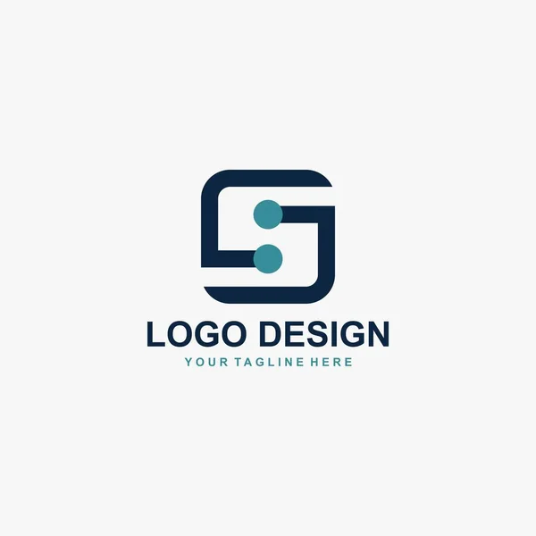 Letra Logo Design Vector Ilustración Icono Tecnología — Vector de stock