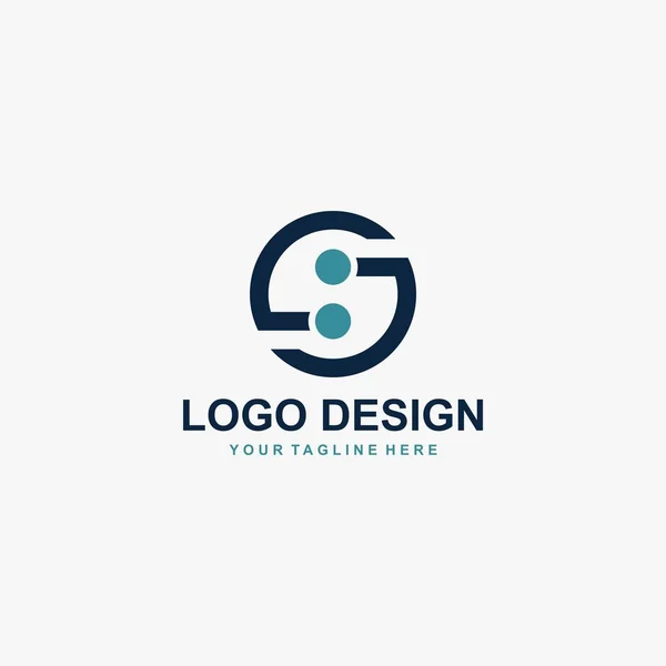 Letra Logo Design Vector Ilustración Icono Tecnología — Vector de stock
