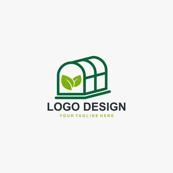 Вектор Дизайна Логотипа Теплицы Дизайн Иконы Теплицы Логотип Растения Рисунок — стоковый вектор
