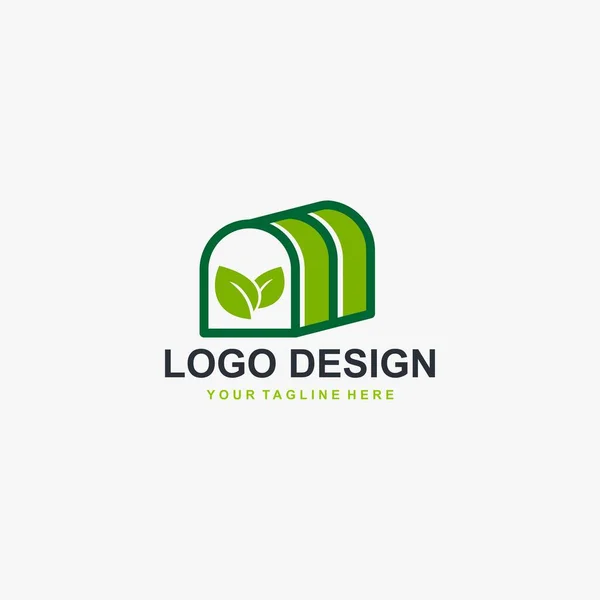 Vector Diseño Logotipo Invernadero Diseño Icono Invernadero Logo Planta Ilustración — Archivo Imágenes Vectoriales