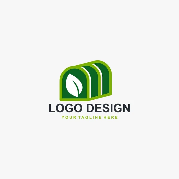 Vettore Progettazione Del Logo Della Serra Progettazione Dell Icona Della — Vettoriale Stock