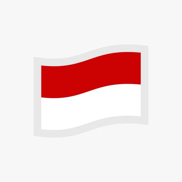 Indonesia Flag Flat Design Vector Red White Flag Illustration Southeast — Stock Vector