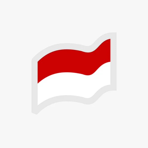 Indonesia Bandera Plana Diseño Vector Rojo Blanco Bandera Ilustración Diseño — Archivo Imágenes Vectoriales